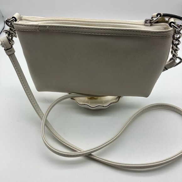 Calvin Klein Saffiano Cork Patchwork Crossbody Blue/Tan Color - Picture 3 of 9